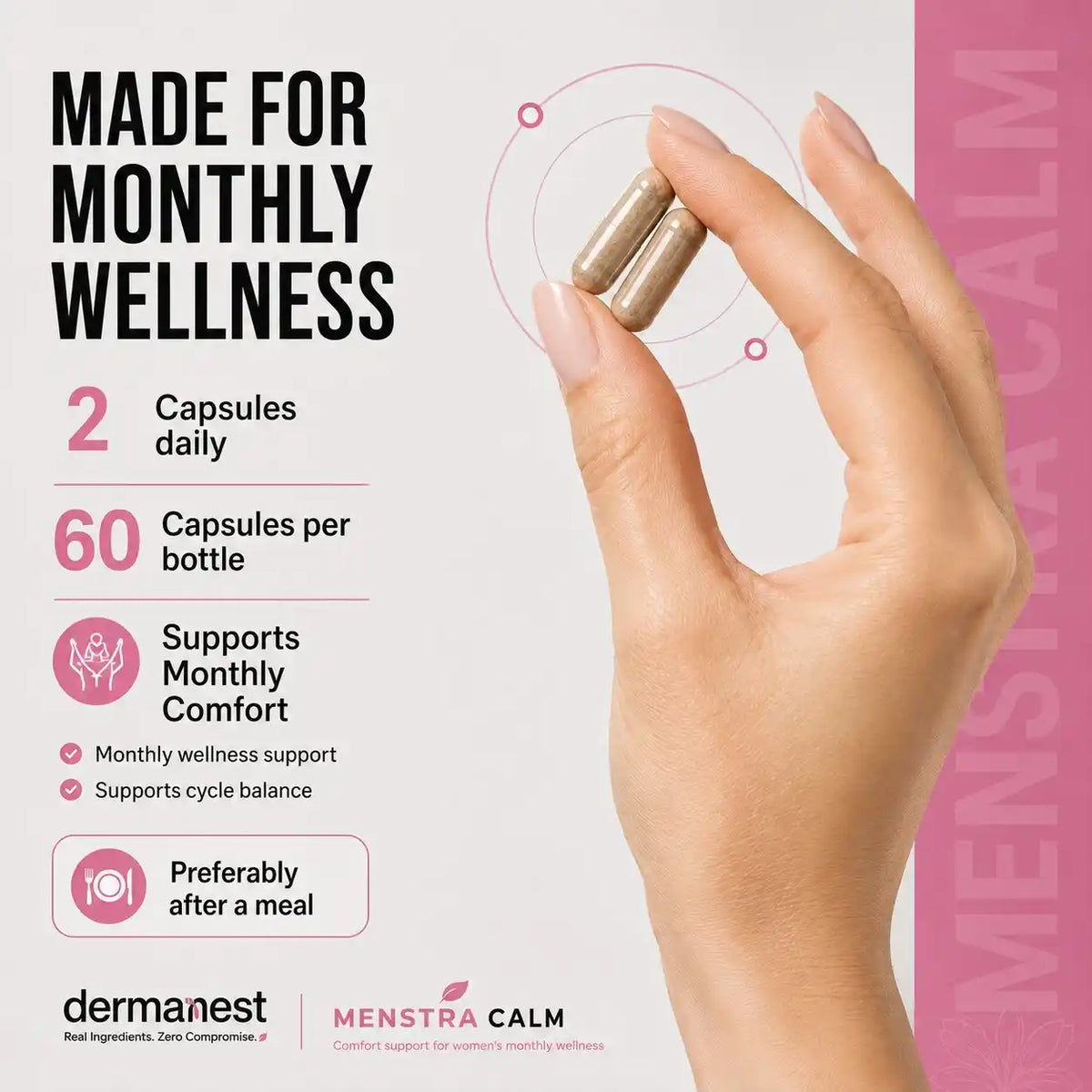 Menstra Calm – Monthly Cramp Comfort, Mood & Cycle Balance Support