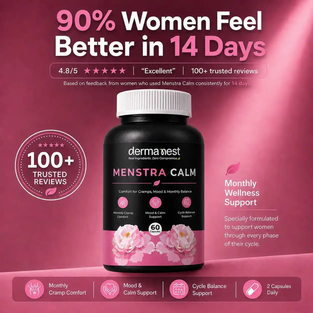 Menstra Calm – Monthly Cramp Comfort, Mood & Cycle Balance Support